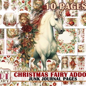 Christmas fairy Junk Journal Pages ADDON,winter printables digital papers