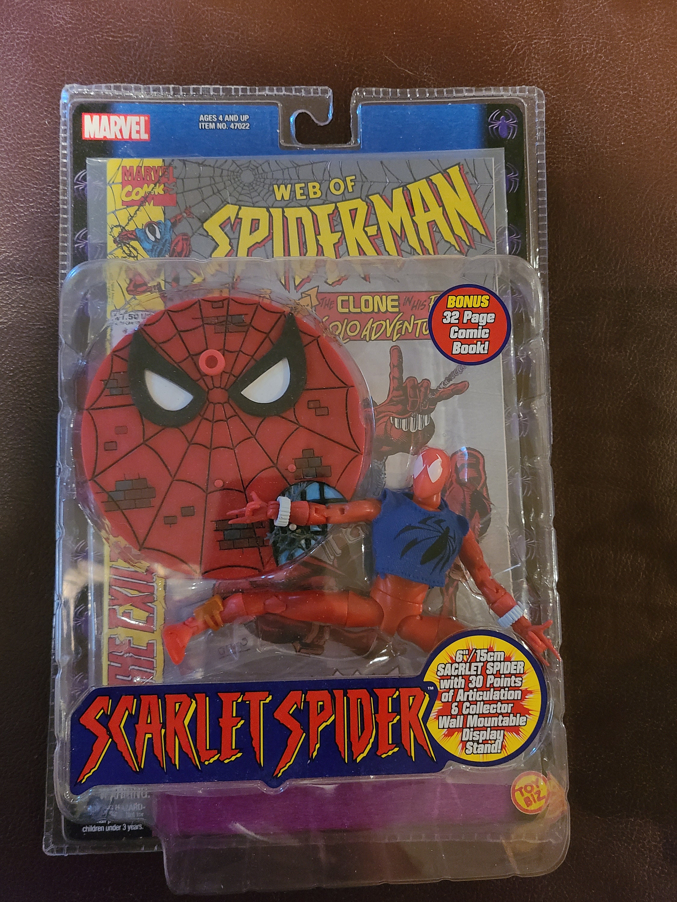 Spiderman Classics 2001 SCARLET SPIDER Web of Spider-man Toy