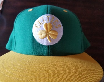 New Boston Celtics Adidas fitted hat size 7 3/4 green & yellow flat bill