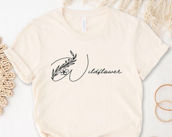 Camiseta de flores silvestres para mujer -Camisa de flores para damas -Camisa botánica -Camisa boho - Camisa de moda para damas -Camiseta de flores silvestres para niñas - Regalo para novia