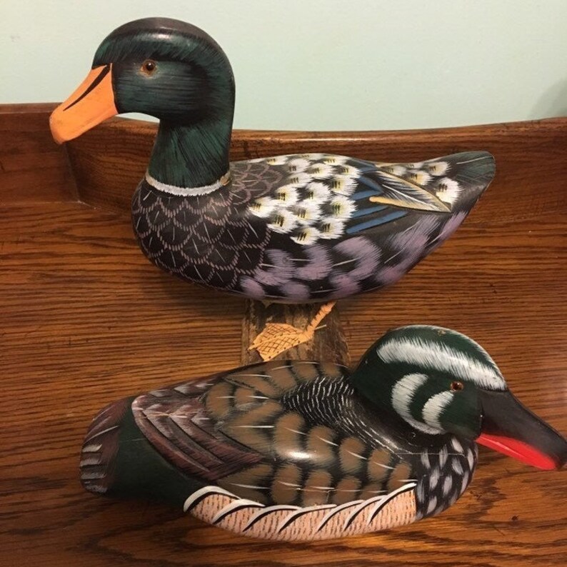 Handpainted Decorative Duck Decoys Etsy