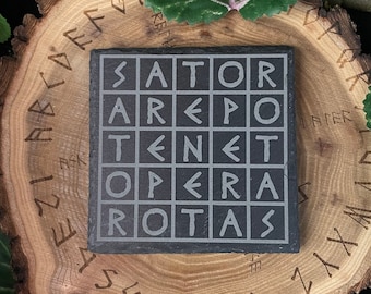 Slate Sator Square Protection Ritual Tool Protection Witch Decor Gifts For Witches Ritual Tool For Protection