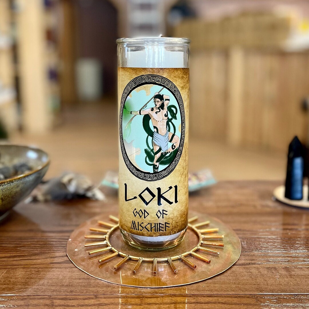 Loki Novena Candle Loki Devotional Candle Decor for Witch Etsy