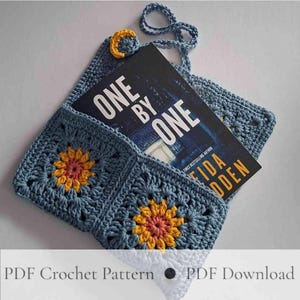 Sun & Moon Crochet Book Pouch Pattern PDF | Celestial Book Sleeve | Instant Download