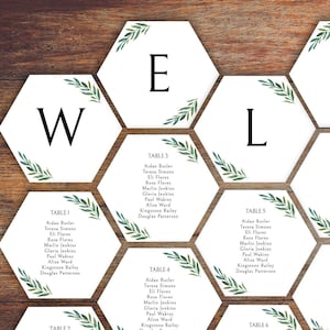 Hexagon Seating Chart Template, Wedding Seating Chart Geometric, Wedding Seating Chart Hexagon, Editable Seating Chart, Digital Download