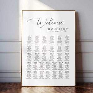 Plano de asientos grande, plano de asientos para bodas, 32 mesas, plano de asientos de 36 x 48, plano de asientos para 300 invitados, letrero de plano de asientos extra grande, editable