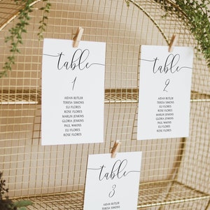 Modello di tabella dei posti a sedere al tavolo, tabella di tabella dei posti a sedere per matrimoni, semplice, elegante, chiaro, minimale, moderno, modello di posti a sedere al tavolo