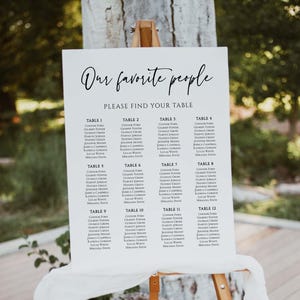 Seating Chart Plan 12 tables, Editable Seating Chart Sign, Customizable Seating Chart Board, Wedding Seating Chart, Portrait, Vertical