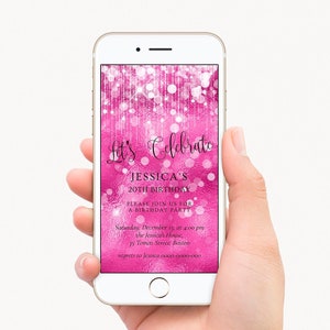 Hot Fuchsia Birthday Invitation, Digital Birthday Invitation, Girl Birthday Invite, Pink Invitation, Shower Invitation, Party Invitation