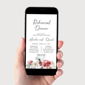 Electronic Rehearsal Dinner Invitation Template, Wedding Rehearsal Dinner Invitation, The Night Before Invitation, Winter Wedding Rehearsal
