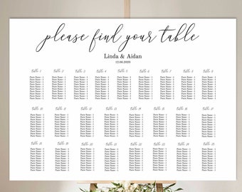 Large Seating Chart Etsy