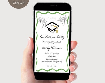 Electronic Graduation Party Invitation, Digital Grad Invite, Grad Party Invite, College Graduation, Graduation Announcement, Editable