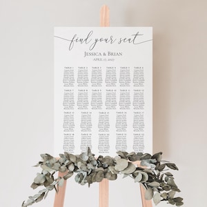 Elegancki plan rozmieszczenia gości na weselu (maksymalnie 22 stoły): Szablon do edycji (wersja cyfrowa do pobrania)