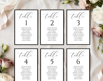 Wedding Seating Chart Cards Template, Elegant Minimalist, DIY, Editable All Text, Digital Download