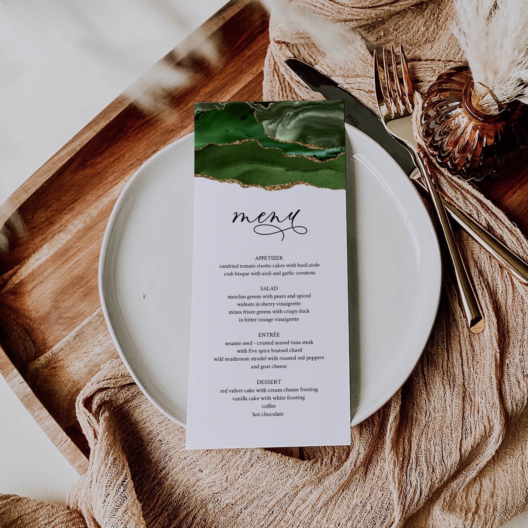 Wedding Menu Greenery Wedding Menu Table Sign Menu Card Etsy