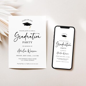 Class of 2025, Graduation Party Invitation, Graduation Invite, Grad Invitation, College Graduation, Graduation Party Invite Digital