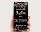 Save the Date Christmas Invitation, Electronic Christmas Invite, Christmas Party Digital Invite, Text Message Invitation, Editable Text