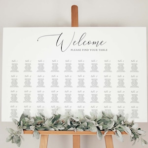 Wedding Seating Chart Sign, Large Wedding Seating Chart Poster, Table Seating Chart Sign, Seating Chart 40 tables, Printable Seating Sign