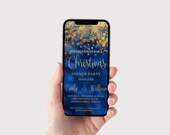 Digital Christmas Party Invitation, Christmas Dinner Invite, Electronic Christmas Invitation, New Year Digital Invitation, Text Message