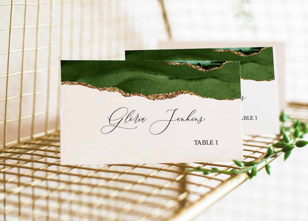 Wedding Place Card Template Greenery Place Card Wedding Etsy