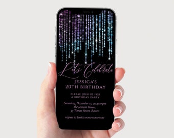 Electronic Digital Birthday Invitation, Birthday Invite, Text Message Invitation, Digital Invitation, Editable Template, Digital Download