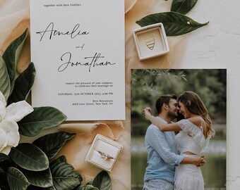 Minimalist Wedding Invitation Suite – Elegant Modern Template (Digital)