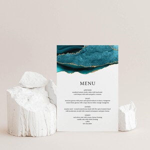 Wedding invitation bundle Teal and Gold, Wedding invitation kit, Wedding invitation suite agate, Invitation suite template, Instant Download image 7
