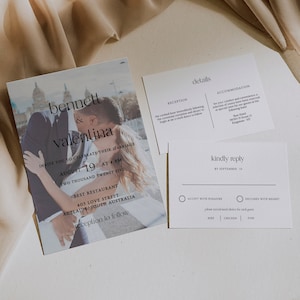 Photo Wedding Invitation Template, Minimalist Wedding Invitation Set, Wedding Invitation Picture, Editable, Upload your Own Photo, Templett