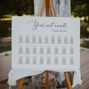 Wedding Seating Chart for 25 tables, Large Seating Chart for 250 guests, Wedding Seating Chart Sign, Seating Chart Plan, Seating Chart 48x36