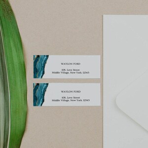 Wedding invitation bundle Teal and Gold, Wedding invitation kit, Wedding invitation suite agate, Invitation suite template, Instant Download image 5