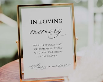 Tekensjabloon oud geld in Loving Memory, bewerkbare alle tekst, digitale download