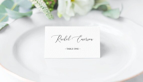 Script Place card Template Download Name Card Tag Escort cards Calligraphy Wedding Name Seating card Editable Place cards Templett 17