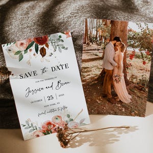 Save the Date Template, Fall Save the Date, Autumn Save the Date, Terracotta Save the Date, Printable Save the Date, Digital Download