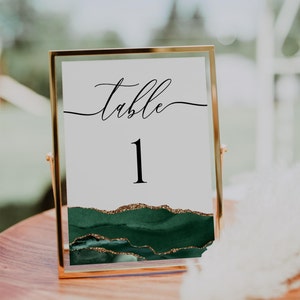 Wedding Table Number Emerald Green, Wedding Table Number Greenery, Wedding Table Number Template, Emerald Wedding, Instant Download
