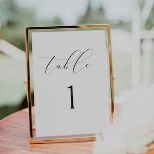Minimalist Table Number Template Editable Customizable Modern Reception Table Number Digital Download Printable Table Number Cards