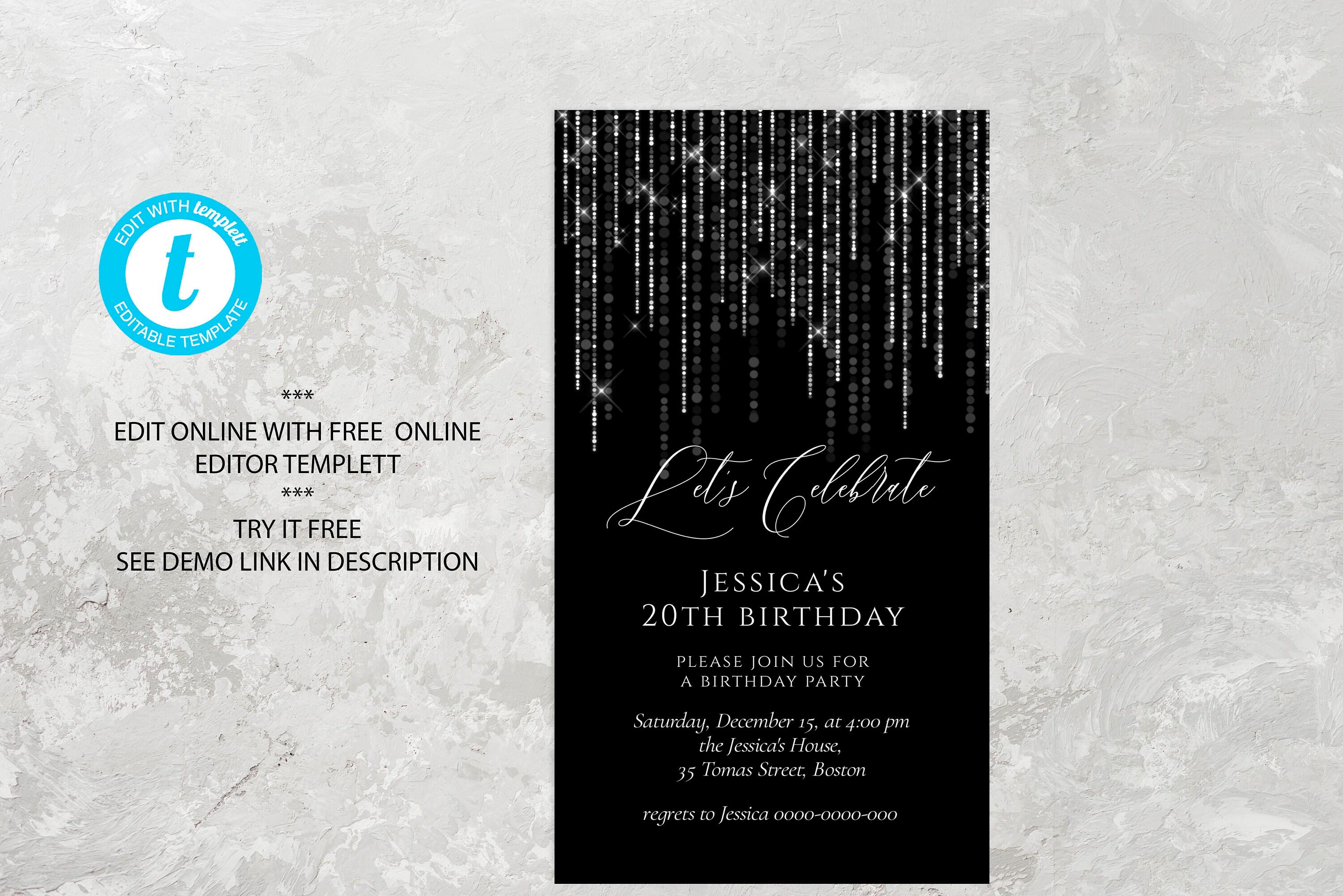 Birthday Invite, Electronic Birthday Invitation, Text Message Invite ...