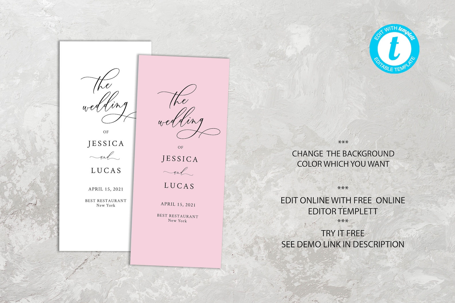 Tri-fold Wedding Program Template, Wedding Ceremony Program, Brochure ...