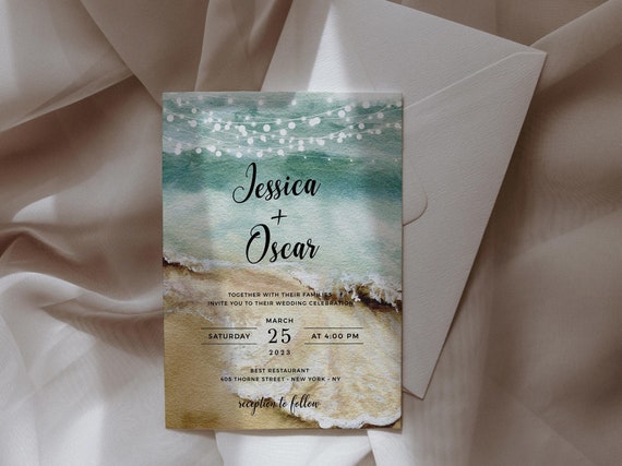 Sea Style Wedding Invitation -  Denmark