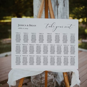 Hochzeit Sitzplan 26 Tische, Sitzplan Hochzeit, Sitzplan Vorlage Hochzeit, Sitzplan Vertikal, Bearbeitbarer Text