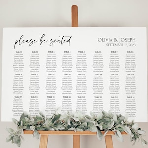 Wedding Seating Chart 24 tables, Wedding Seating Chart Poster, Seating Chart Wedding Template, Landscape, Editable Text, Instant Download