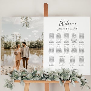 Wedding Seating Chart Photo, Wedding Seating Chart Board, Printable Wedding Seating Chart Sign, Photo Seating Chart Sign, DIY Seating Chart