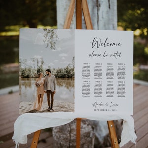 Wedding Seating Chart with Photo, Seating Chart Sign Printable, Wedding Seating Chart Board, Rehearsal Dinner Seating Chart Plan