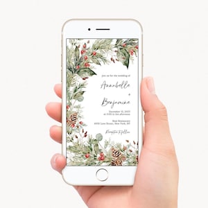 Winterhochzeitseinladung, Waldhochzeitseinladung, Waldhochzeitseinladung, Digital Download