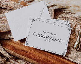 Proposal Card Template for Groomsman, Will You Be My Best Man, Will You Be My Groomsman, Time to Suit Up, Editable, Printable, Downloadable