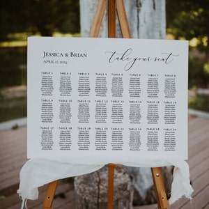 Wedding Seating Chart 24 tables, Wedding Seating Sign, Seating Chart Large Wedding, Seating Assignment, Editable Text, Digital Download