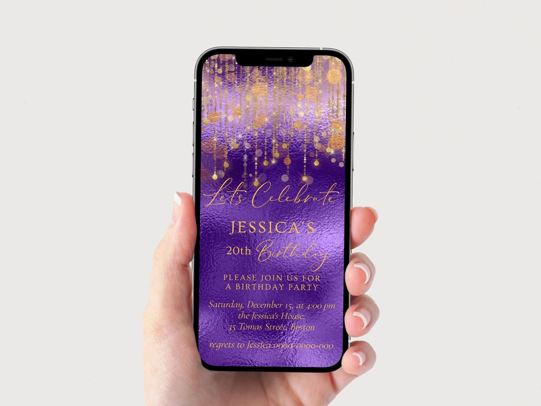 Birthday Invitation Digital, Electronic Birthday Invite, Birthday