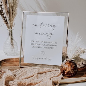 In Loving Memory Sign, Memorial Sign, In Memory Sign Printable, In Loving Memory Sign for Wedding, In Memory Sign Modem Minimalist