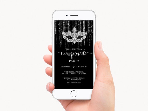 Masquerade Party Invitation Template Masquerade Text Message Etsy Masquerade Party Invitation Template Masquerade Text Message Etsy