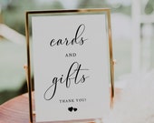 Cards and Gifts Sign Printable, Wedding Minimalist Sign, Bridal Shower Sign, Baby Shower Sign, Party Sign, Reception Sign, Editable Template