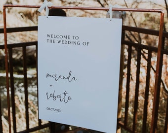 Minimalist Wedding Welcome Sign, Printable Welcome Wedding Sign, Modern Welcome Wedding Sign, DIY Welcome Sign, Editable, Templett